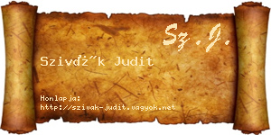 Szivák Judit névjegykártya